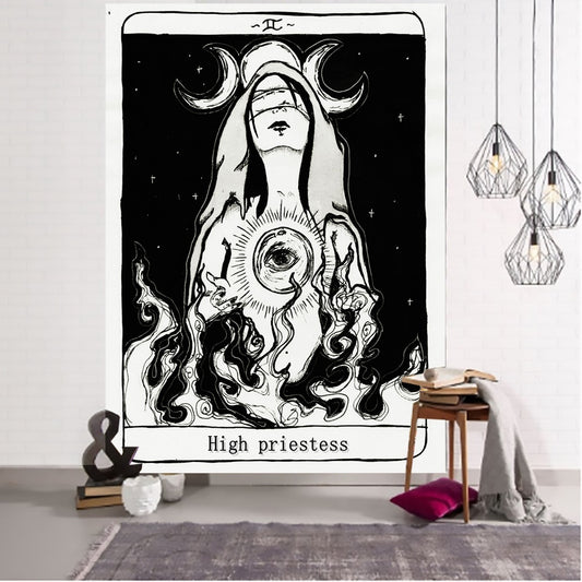 Witches High Priest Tarot Art Tapestry Dorm Constellation Hippie Astrology Wall Hanging Mandala for Bedroom Living Room Decor