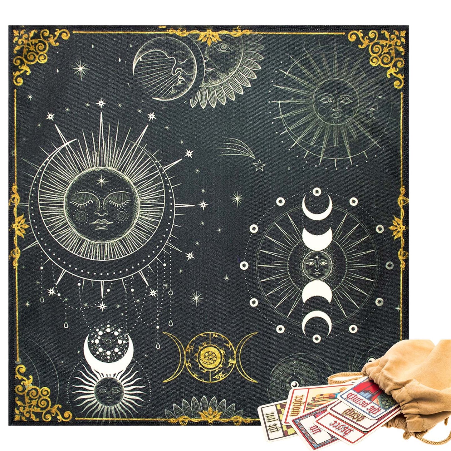 60x60 Tarot Card Tablecloth High Quality Sackcloth Divination Altar Cloth Board Game Fortune Astrology Oracle Card Pad Drop Ship