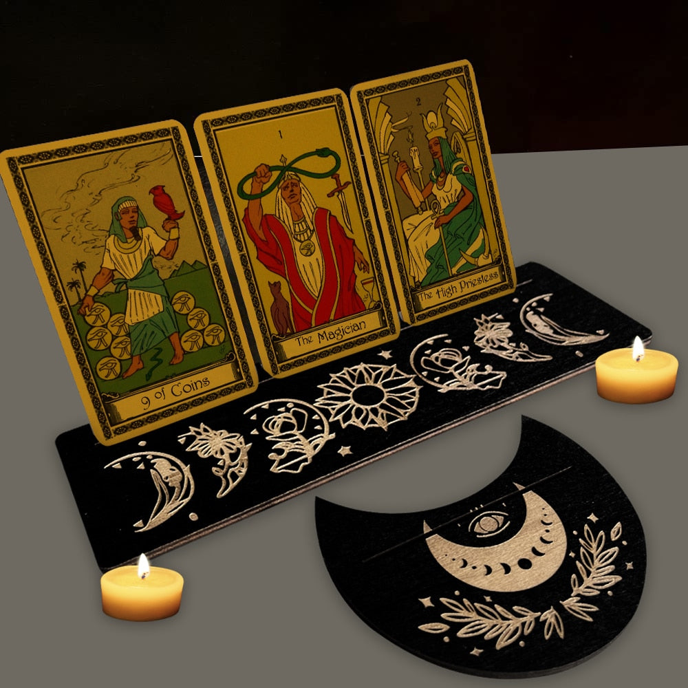 Wooden Tarot Card Display Card Holder Base Stable Durable Tarot Card Stand for Enthusiast Divination Altar Game Accessories