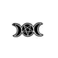 Best selling punk Witch coffin brooch Witch book Round Black brooch Dark series vintage badge