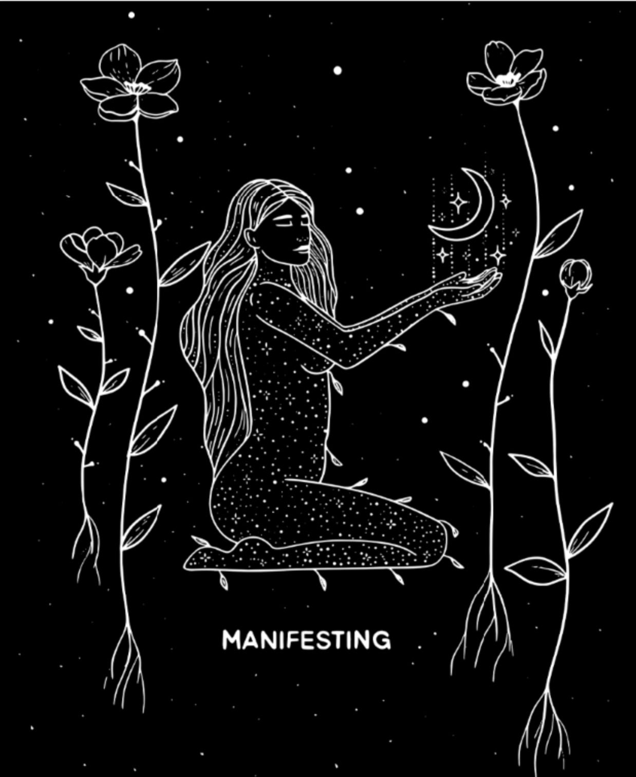 The Sacred Self-Care Oracle Table Cloth Witchcraft Supplies Tarot Spread Alter Cloth Triple Goddess Altare