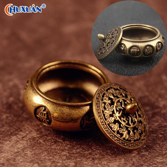 Retro Copper Incense Burner Incense Holder With Cover Twelve Chinese Zodiac Sign Censer Carving Desktop Ornament