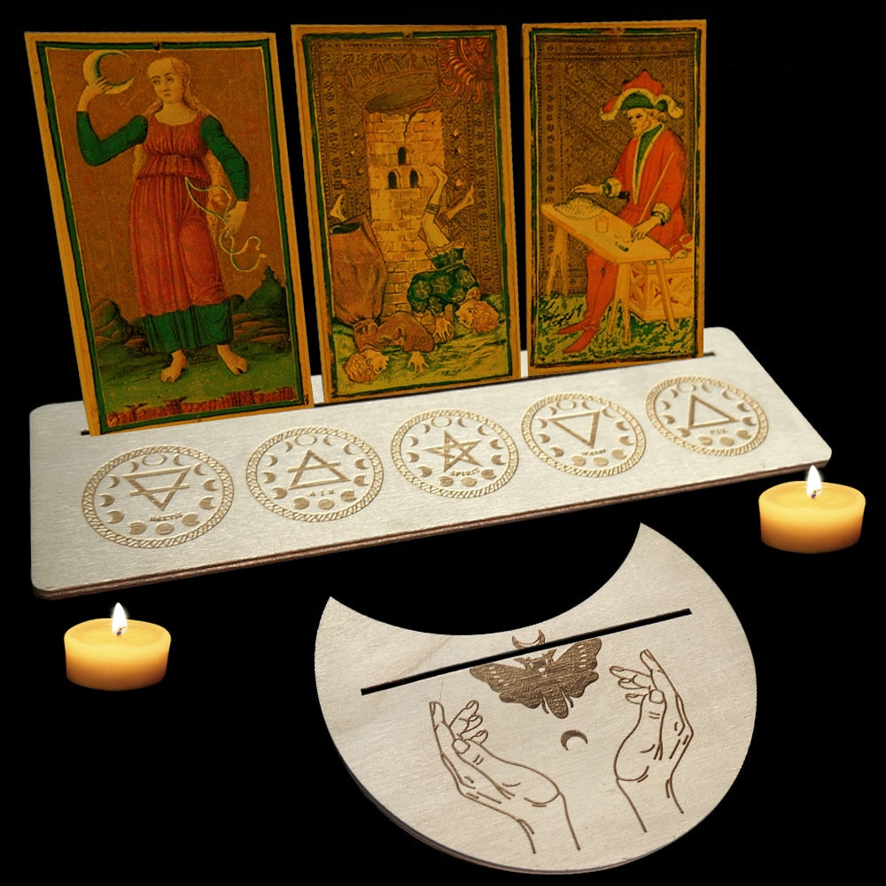Wooden Tarot Card Display Card Holder Base Stable Durable Tarot Card Stand for Enthusiast Divination Altar Game Accessories